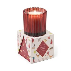 Paddywax Ribbed Glass Candle- Winter Berry Single Wick Candle